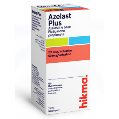 Azelast Plus 125 / 50 mcg Nasal Spray ( Azelastine / Fluticasone ) 25 ml